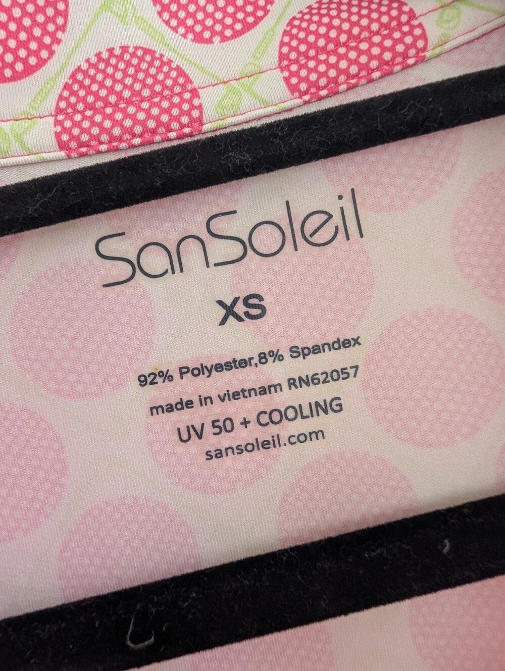 San Soleil 1/4 Zip Pullover Pink Golf Balls UV 50 Cooling Sz XS - Picture 6 of 8